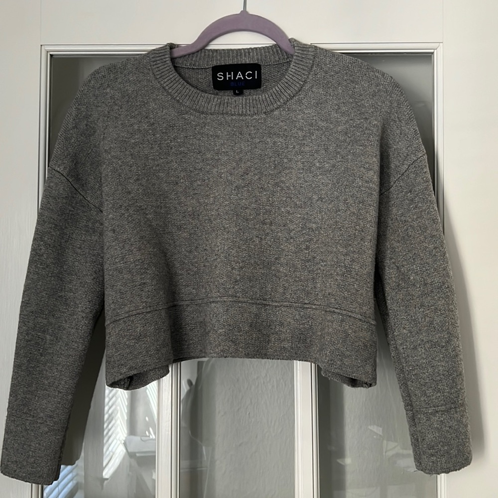 Gray cropped sweater
